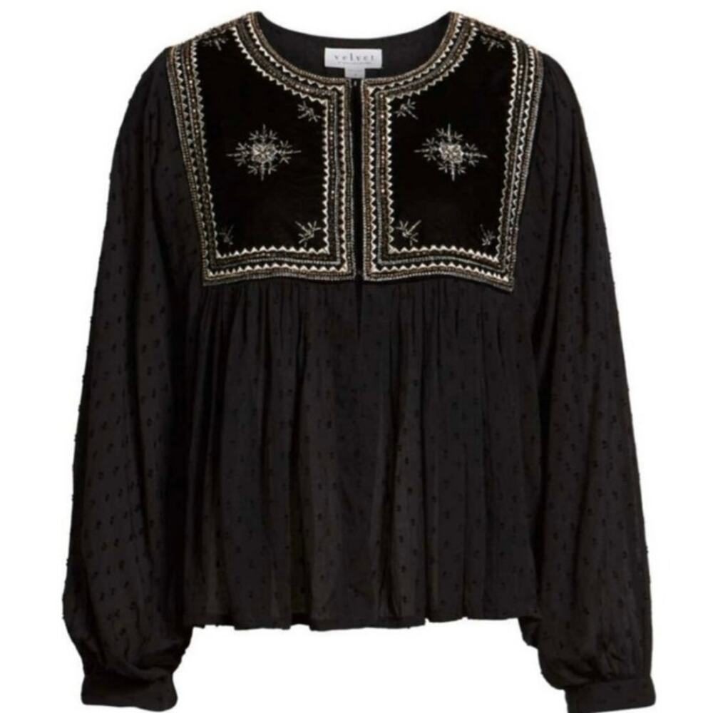 NWT Anthropologie Velvet by Graham & Spencer Beaded Jacket